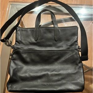 Coach black Unisex Fold Messenger bag